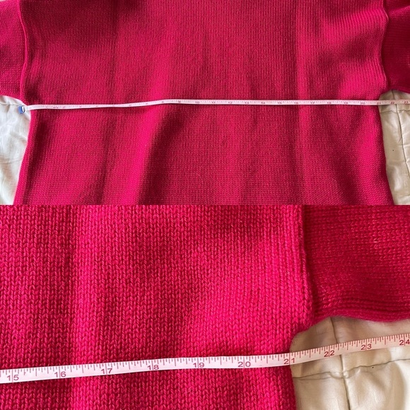 Vintage 100% Wool Pink Star Crewneck Sweater L Made in 🇨🇦 - Picture 11 of 14